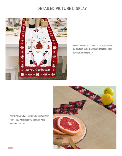 Camino De Mesa Con Diseño De Gnomo Para Decoración Navideña
