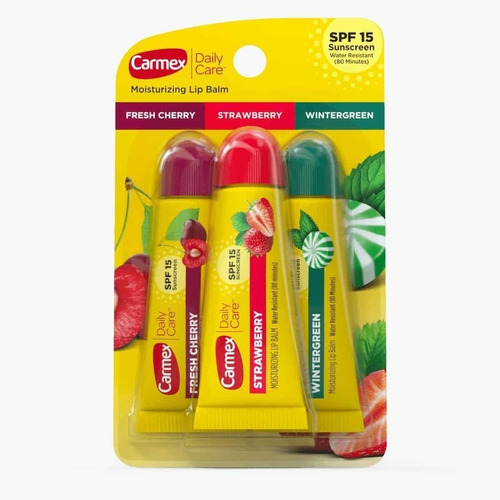 Carmex Daily Care Flavors Lip Balm - 3 Tubes