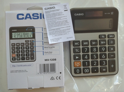 Calculadora De Mesa Casio Mx-120b (12 Digitos)