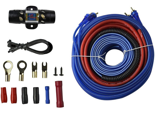 Kit Cables Potencia 8 Gauges Audiopipe 1500w Para Auto