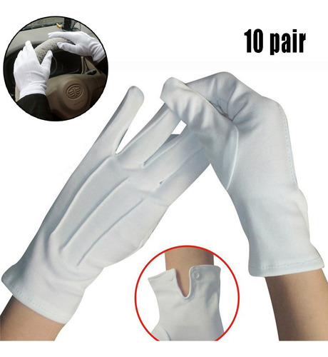 Guantes Formales De Algodón Blanco Para Trabajo De Catering,