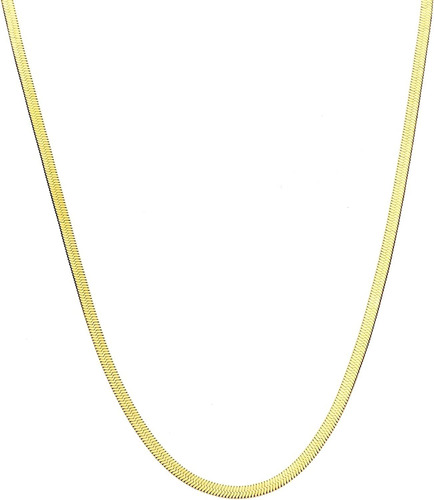 Newitin Collar De Cadena De Espiga Chapado En Oro De 18 Quil