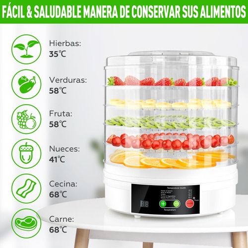 Imagen 4 de 7 de Deshidratador Alimentos Control Tactil Para Carne Seca,fruta