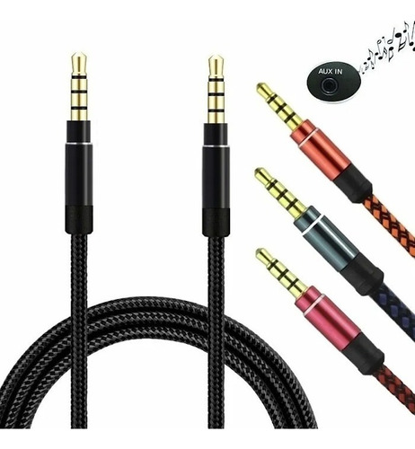  Cable Auxiliar 3.5mm De 1 Jack A 1 Jack Genérica Negro De 1.5m