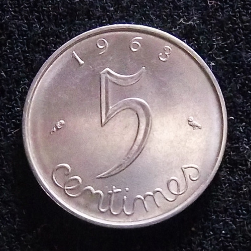 Francia 5 Centimes 1963 Sin Circular Km 927