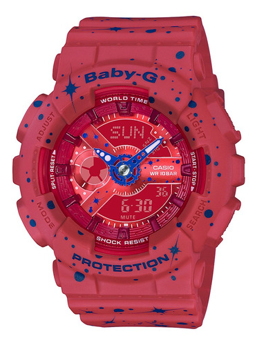 Reloj Casio Baby-g Ba-110st-4adr En Resina Mujer Color de la correa Rojo Color del fondo Rojo