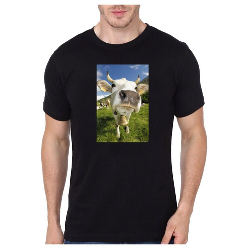 Remera De Hombre Graciosa Funny Cow Vaca Comica Paisaje M26