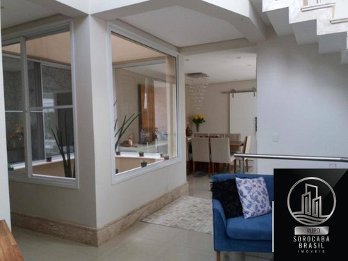 Espetacular Sobrado Com 4 Dormitórios À Venda, 500 M² Por R$ 2.800.000 - Condomínio Lago Da Boa Vista - Sorocaba/sp, Próximo Á Padaria Real. - Ca00069 - 67650829