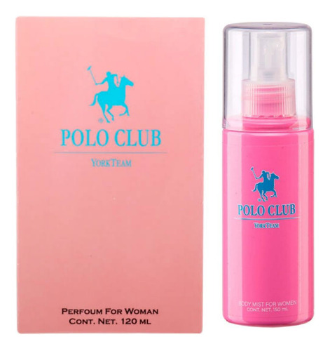 Fragancia Para Dama Polo Club Pink 120ml + Body Mist 150ml. 