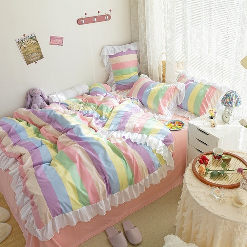 Juego Sabanas Ropa De Cama+funda De Plumon 1.5plazas Hsjjhb3