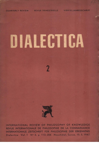 Revista / Dialectica N° 2 ( Paris, 1947 )