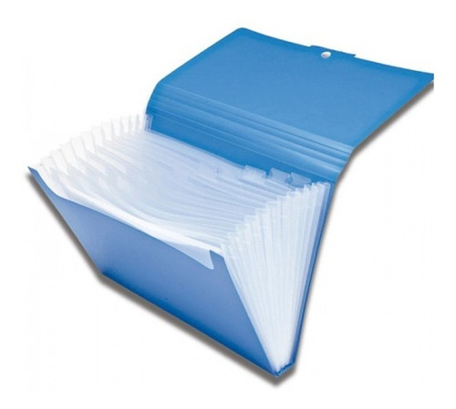 Clasificador Organizador C/ Fuelle Pvc Oficio 12 Div. Azul 