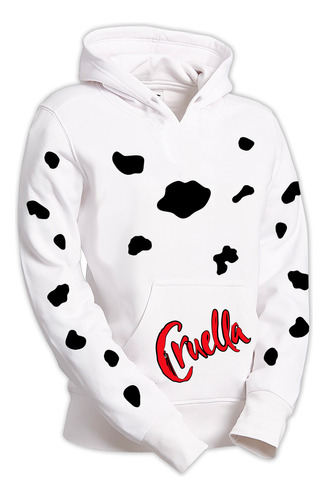 Sudadera Con Gorro Cruella De Vil Manchas Dalmatas