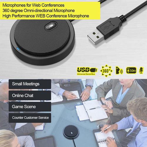 Micrófono Reunión Conferencia Condensador Usb