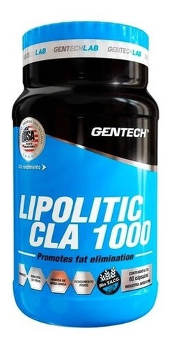 Quemador De Grasa Lipolitic Cla 1000 Gentech 60 Capsulas Sin sabor