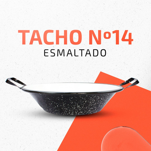Tacho Esmaltado N°14 - 4l Frituras Em Geral Pastel Salgados Branco