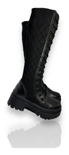 Botas negras store mujer con cordones
