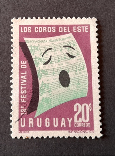 Sello Postal - Uruguay - Los Coros Del Este - 1972