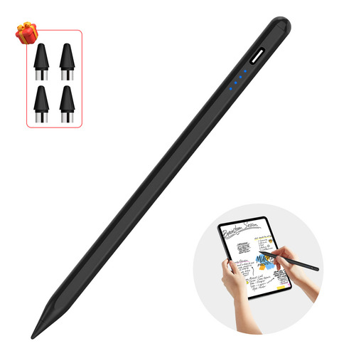 Lápiz Óptico Universal Para iPad Y Android Samsung Huawei Xiaomi iPad Para Tablets Y Moviles Tableta Celular + 4 Puntas Gratis Carga Rápida Adsorción Magnética Compatible Con Moviles iPhone