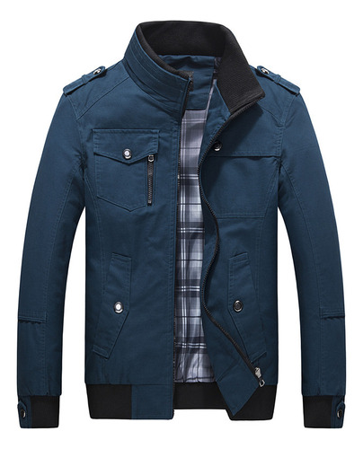 Chamarra Rompeviento Estilo Biker Informal Para Hombre