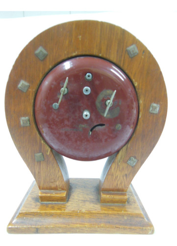 Antigo Relógio De Mesa Rubinick Modelo Ferradura Wood 20cm (Usado)