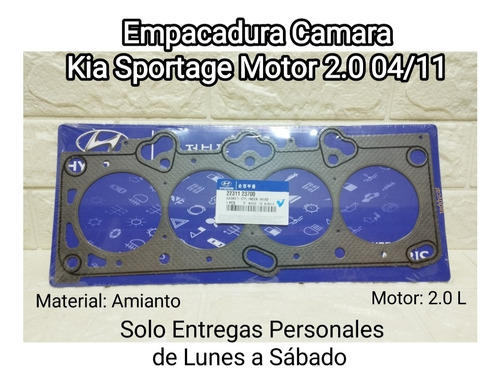 Empacadura Camara Kia Sportage 2.0 Amianto 22311-23700