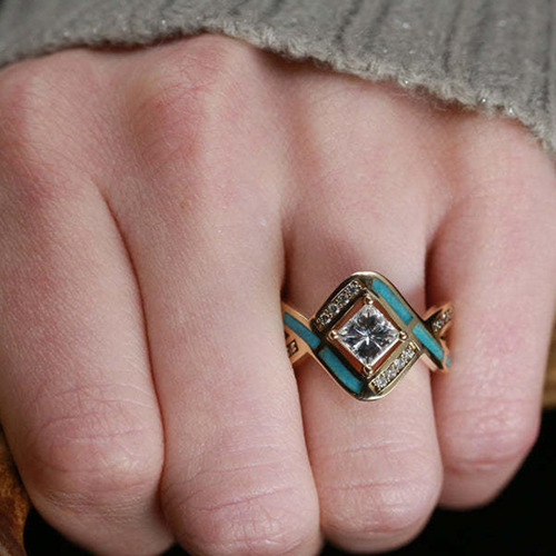Anillo Con Forma De Ola Oceánica Alianza De Boda De Compromi