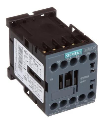 3rt2017-1ak61 Siemens Contactor 12amps Bob:120vac S00 C-1na