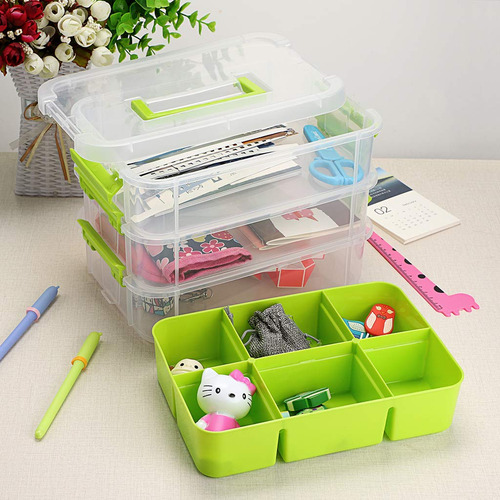 Caja De Almacenamiento Portátil Multiusos De 3 Capas, Verde