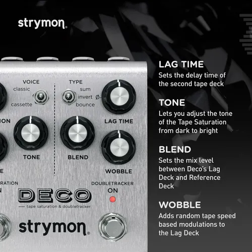 Pedal De Atraso De Saturação De Fita Strymon Deco V2 Prateado