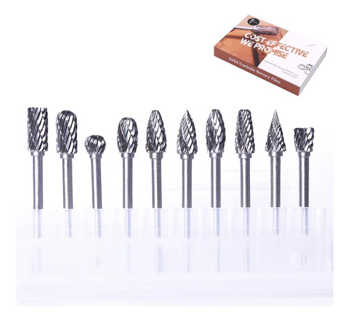 1/8  Shank Carbide Burr Set 10pcs Tungsten Steel Double...