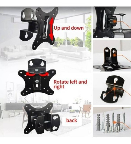 Imagen 5 de 5 de Soporte De Pared Universal Para Monitor De Tv Lcd De 10 ~ 24