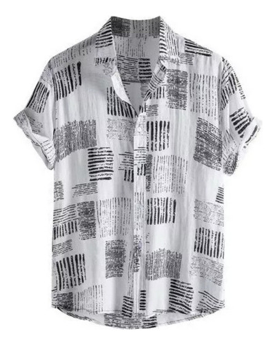 Camisa Estampada Verano Hombre, Camisas Casuales Botones