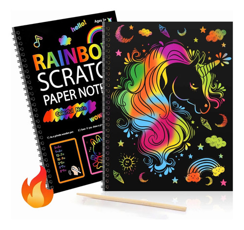 Libros Para Colorear Rainbow Rascar Paper Pintura Niños