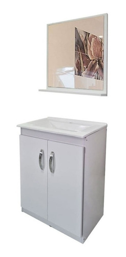 Mueble para baño Delta Piria de 60cm de ancho, 82cm de alto y 38cm de profundidad con bacha y mueble color blanco