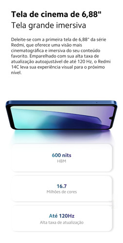 Xiaomi Redimi 14c 256gb 8gb Ram Versão Global Lancamento Azul