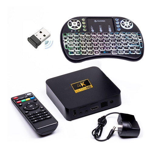 Combo Convertidor a Smart Tv Box 4K  Mini Teclado Inalambrico 