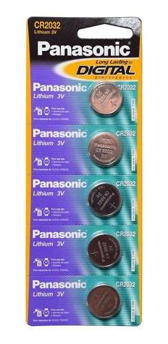 15 Baterias Lithium Botão Cr2032 Panasonic 3 Cartelas