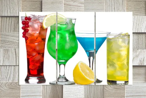 Cuadro 80x120cm Trago Colores Bar Bebidas Vasos M8