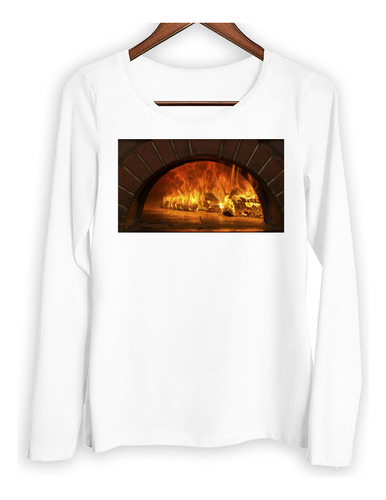 Remera Mujer Ml Fuego Horno De Barro Cocinar Con Leña