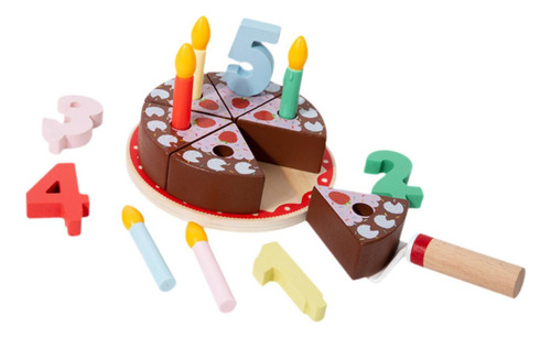 Toy De Pastel De Cumpleaños De Madera Juguetes De Té De