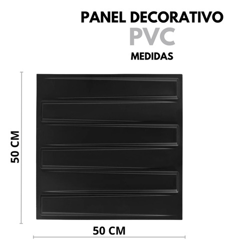 Panel Decorativo 3d Pvc Pared Bladet Negro Decoform 8m2