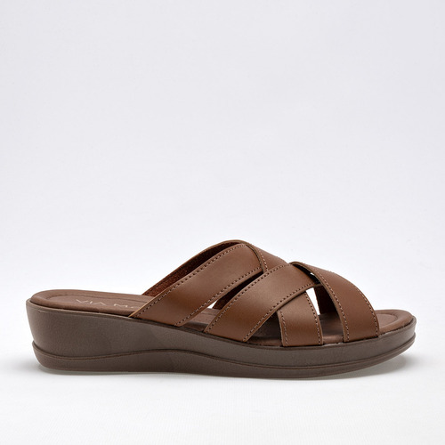 Sandalia Plataforma De Mujer Via Moda Camel 125-907