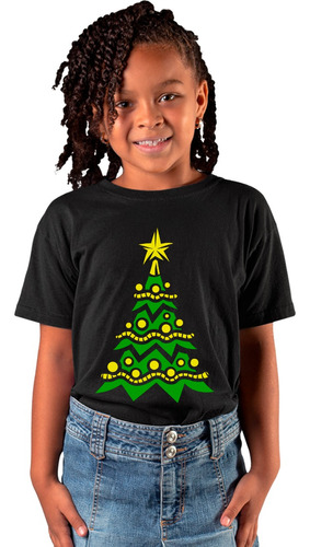 Playera Infantil Obscura De Arbol Navideño Gusanito 