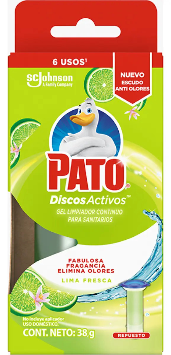 Limpiador de Baños en Gel Pato Discos Activos Lima Fresca Repuesto 36ml