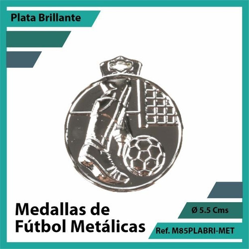 Medallas Deportivas De Futbol Metalica Plata M85pla