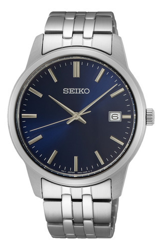 Reloj Seiko Hombre Sumergible A Pila Sur399 Color De La Malla Plateado Color Del Bisel Plateado Color Del Fondo Azul