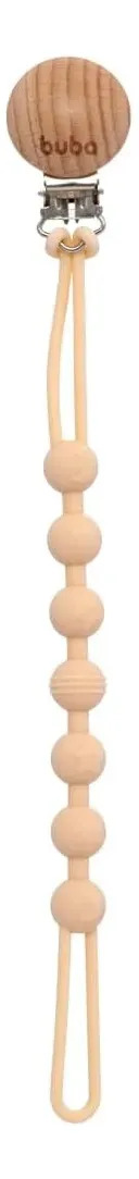 Prendedor de Chupeta Buba Em Silicone, Bege