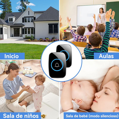 Timbre Inalámbrico Impermeable,kit De Timbre