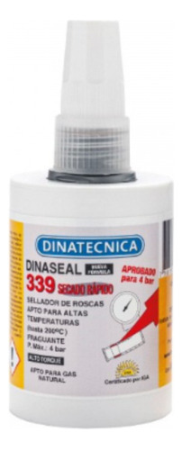 Sellador De Gas 339 50g. Alto Torque Dinatecnica Color Rojo